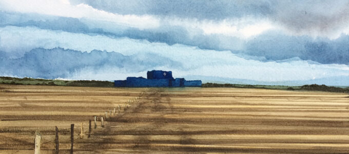 Painting of Winchelsea Camber Castle titled The Blue Fort