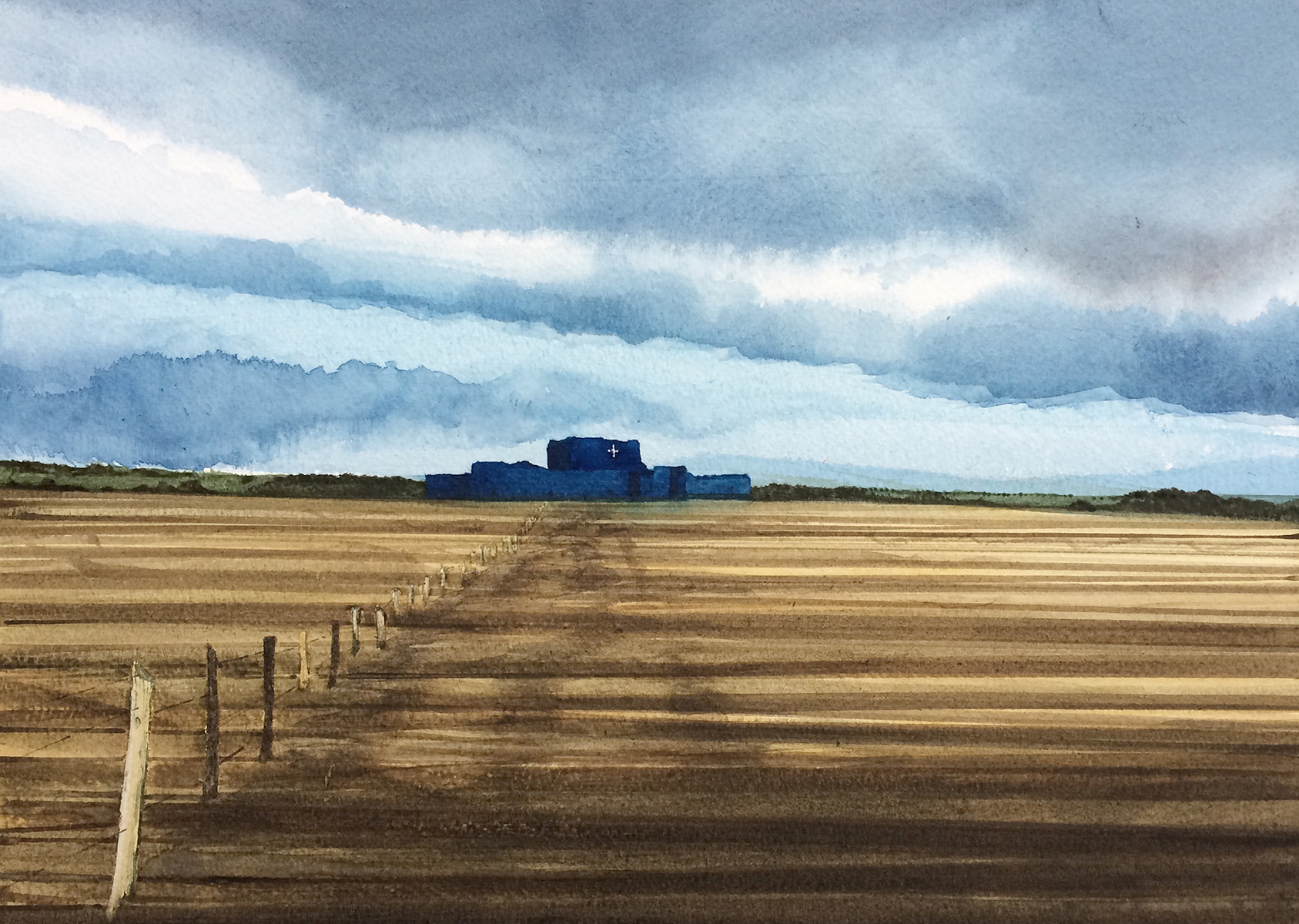 Painting of Winchelsea Camber Castle titled The Blue Fort